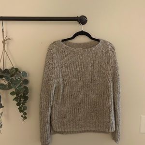 M Caslon Sweater - taupe multicolor with cute details around the cuffs